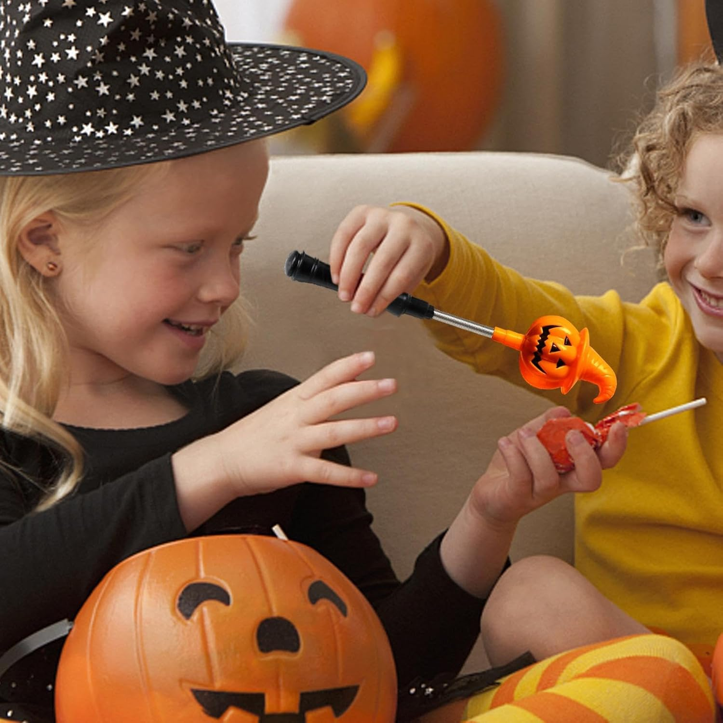 🎈2025 Party Favors/Decor 🎃Halloween LED Pumpkin & Light-Up Stick