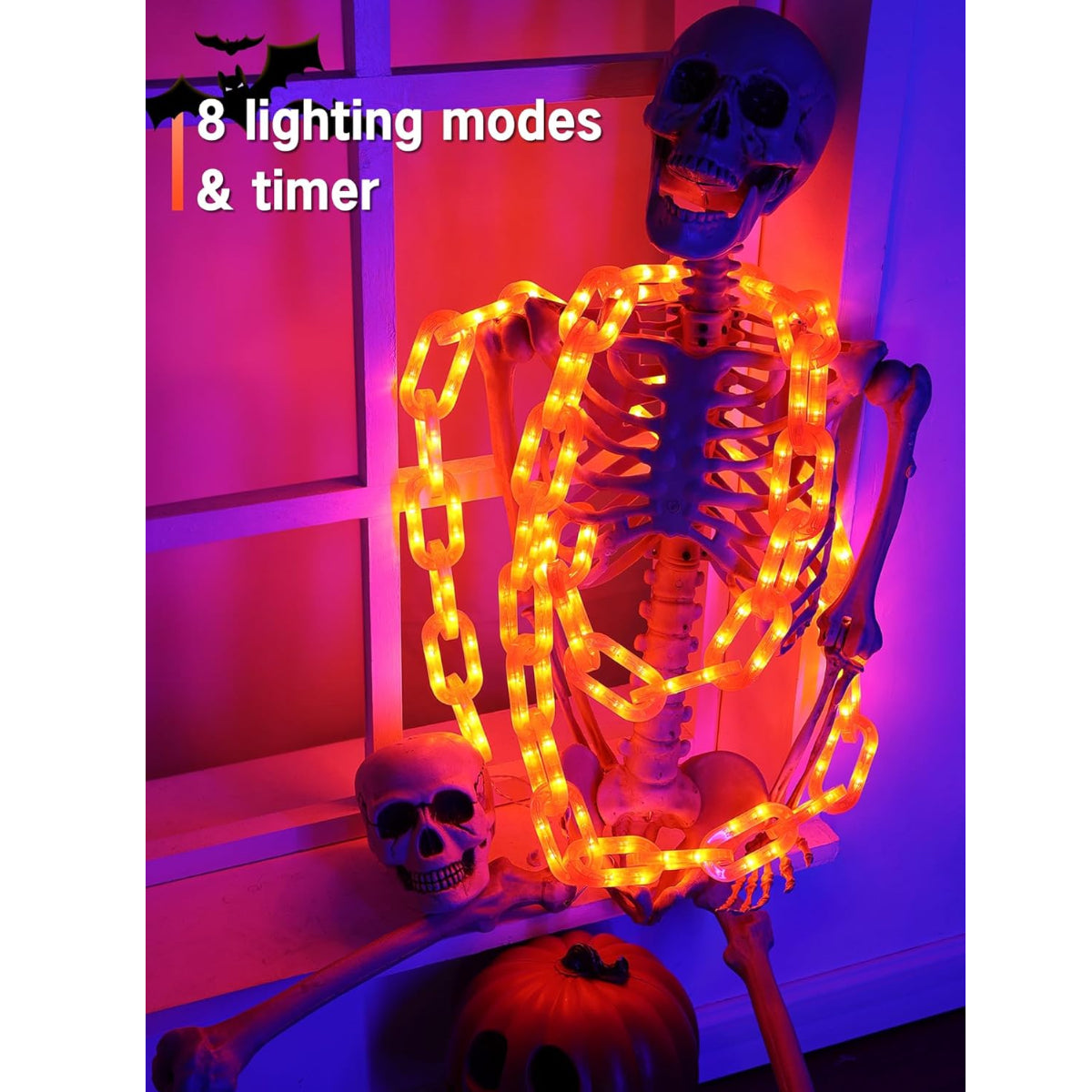 🎉Halloween Decorations ✨Orange Battery String Lights