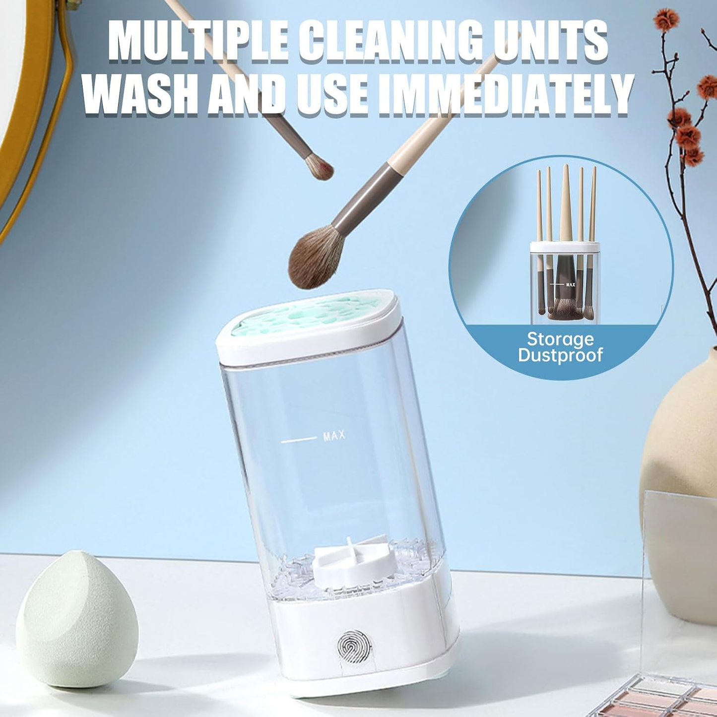 💝Gifts For Women 💁♀️Electric Makeup Brush Cleaner & Storage Case