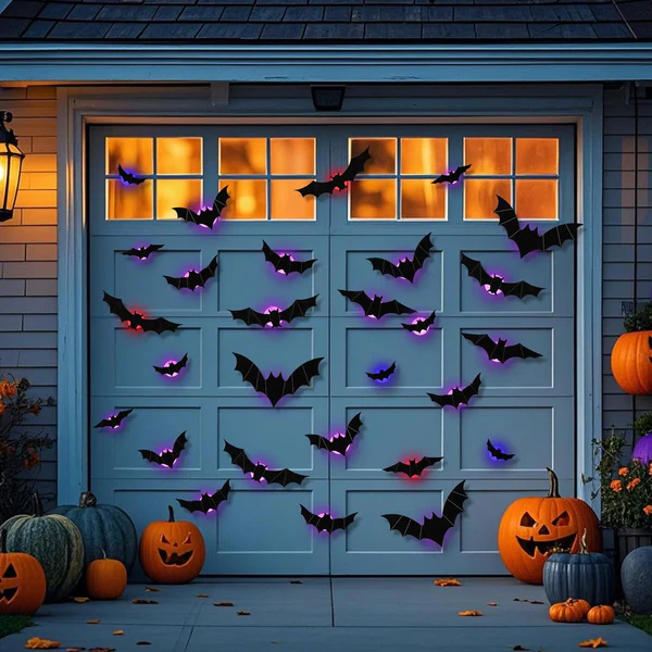 😍Limited-Time Discount 🦇24 LED Halloween 3D Bat & Spider Decals