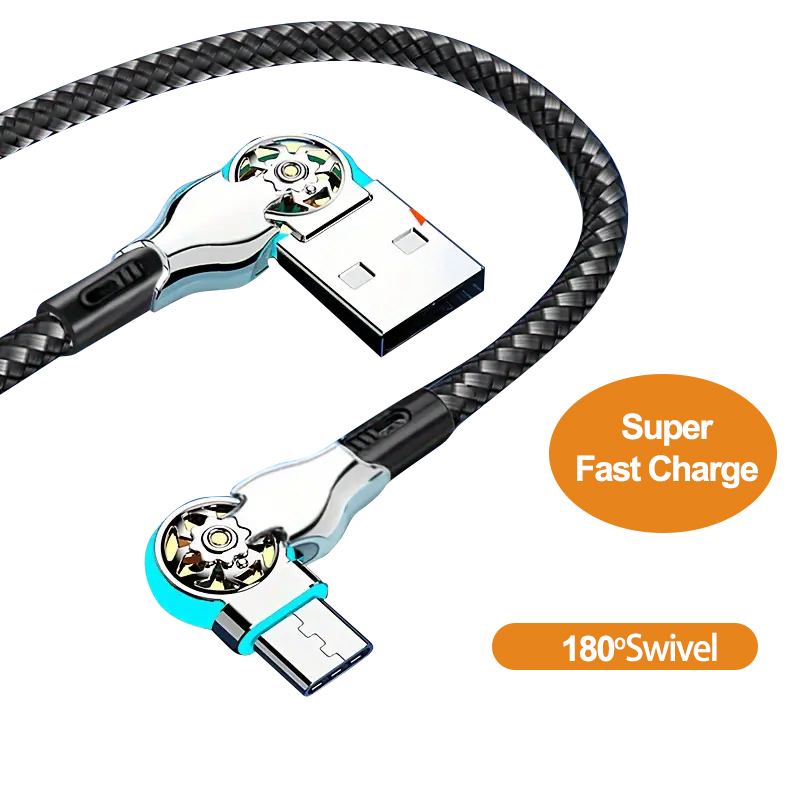 🔥Hot Sale 🔥Double elbow 180° rotating 3 in 1 charging cable