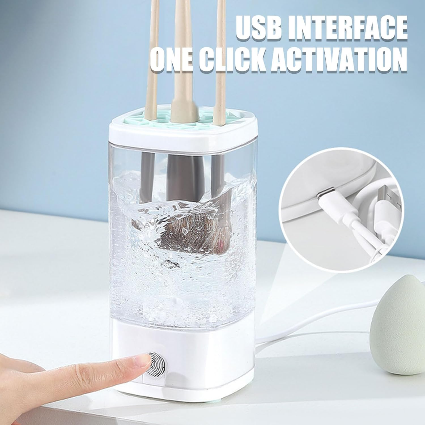 💝Gifts For Women 💁‍♀️Electric Makeup Brush Cleaner & Storage Case
