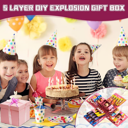 🎅💸 2025 Creative Christmas Gift Box🎁5-Story Surprise Explosion Gift Box with Ribbon