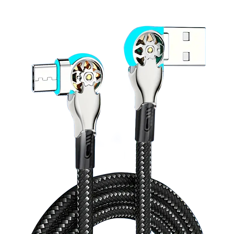 🔥Hot Sale 🔥Double elbow 180° rotating 3 in 1 charging cable
