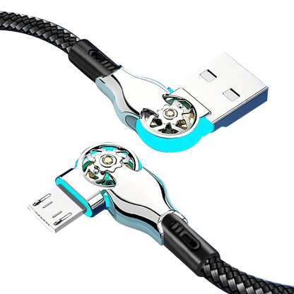 🔥Hot Sale 🔥Double elbow 180° rotating 3 in 1 charging cable