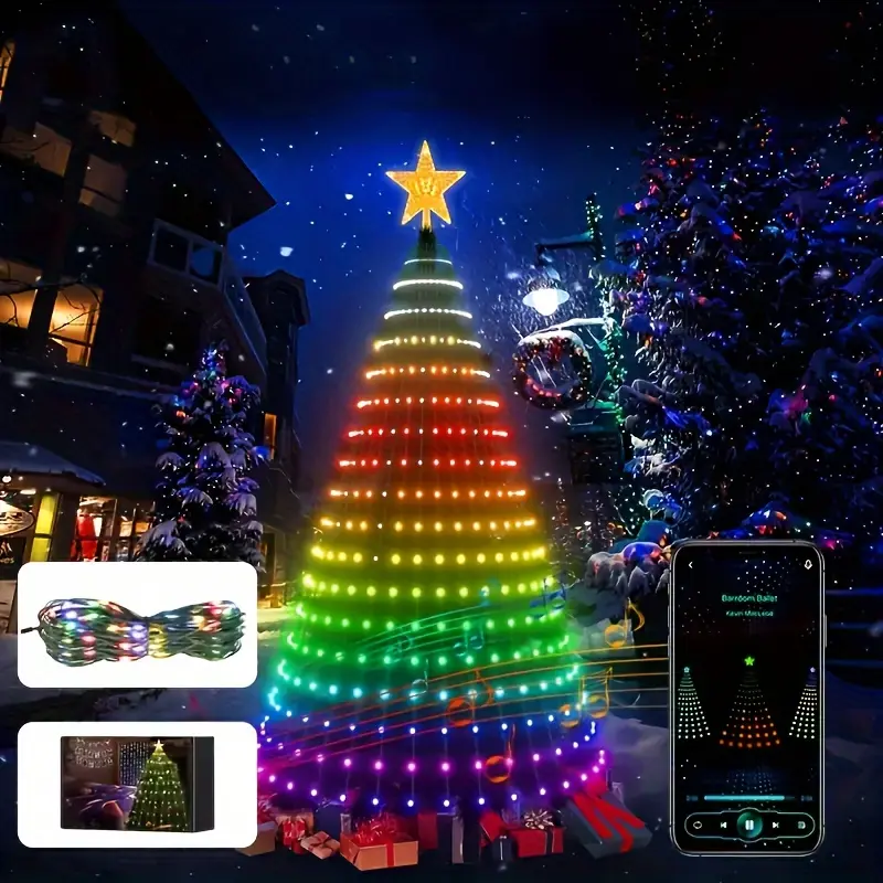 🔥Hot Sale 🎄Smart Christmas Tree Lights ✨With Remote and APP Control