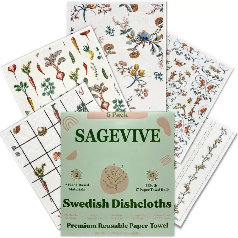 🔥Hot Sale 💥Swedish Dishcloths for Kitchen & Cleaning | 5 Pack