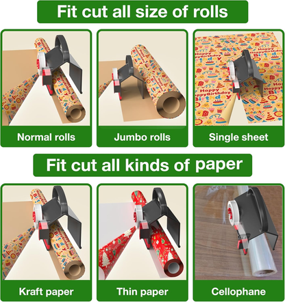 🔥2025 New Products ✨Wrapping Paper Cutter & Tape Dispenser Dual Use
