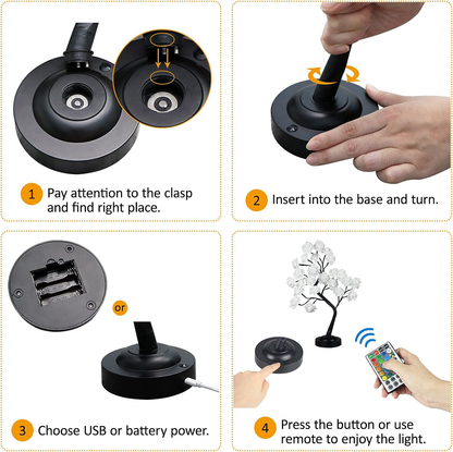 💖Gift for Halloween and Christmas 🌹LED Rose Artificial Tree Light