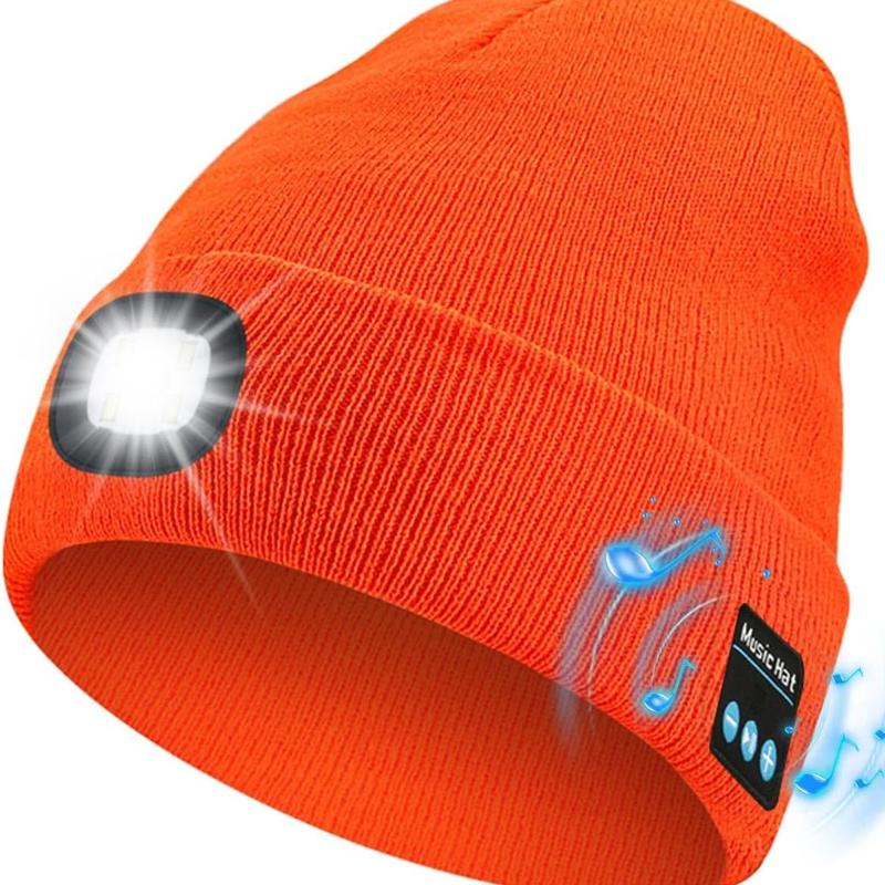 🎁Perfect Gift 🔥Bluetooth Beanie with LED Headlight and Removable Speaker