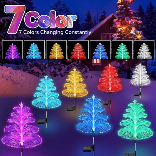 🎅Early Christmas Sale 🎄Seven Colors Gradient Solar Christmas Tree Light