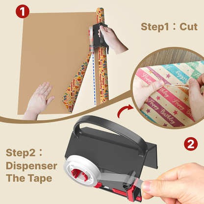 🔥2025 New Products ✨Wrapping Paper Cutter & Tape Dispenser Dual Use