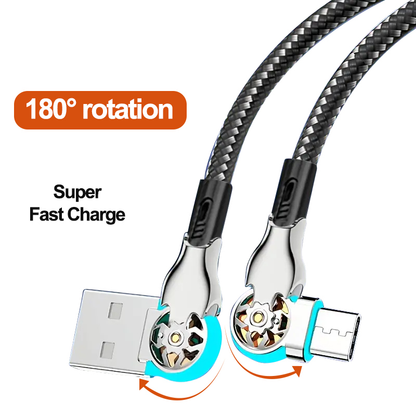 🔥Hot Sale 🔥Double elbow 180° rotating 3 in 1 charging cable