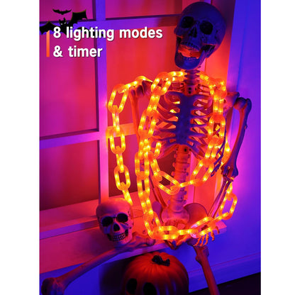 🎉Halloween Decorations ✨Orange Battery String Lights