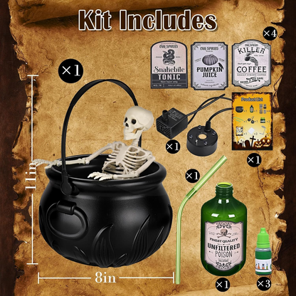 🎃Cauldron Halloween Decor 🎀with Magic Floating Potion Bottles