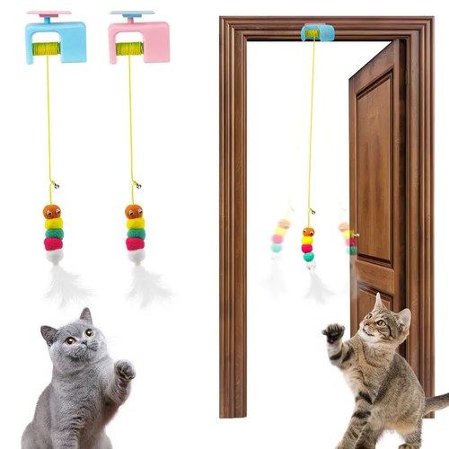 🐱Pet Stress Relief 🐱Rechargeable Interactive Hanging Door Cat Toy