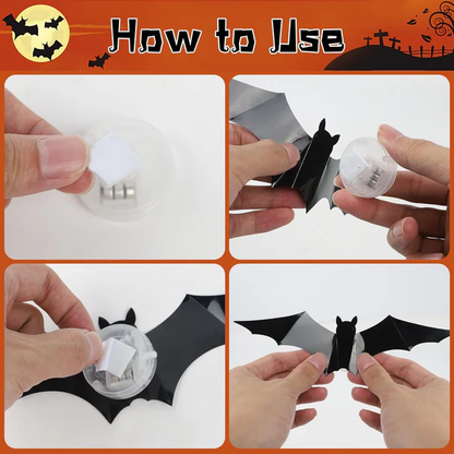 😍Limited-Time Discount 🦇24 LED Halloween 3D Bat & Spider Decals