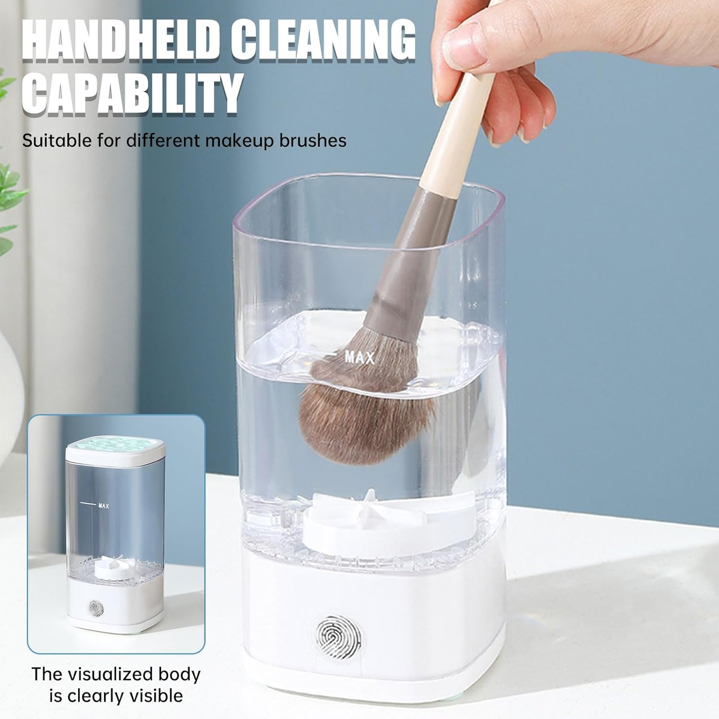 💝Gifts For Women 💁‍♀️Electric Makeup Brush Cleaner & Storage Case
