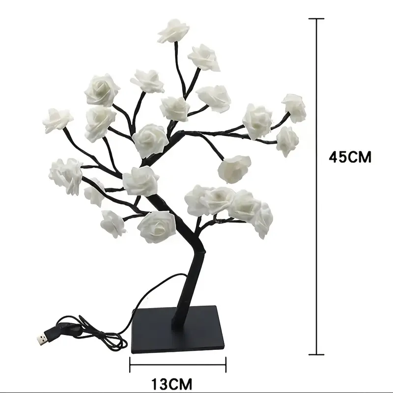 💖Gift for Halloween and Christmas 🌹LED Rose Artificial Tree Light