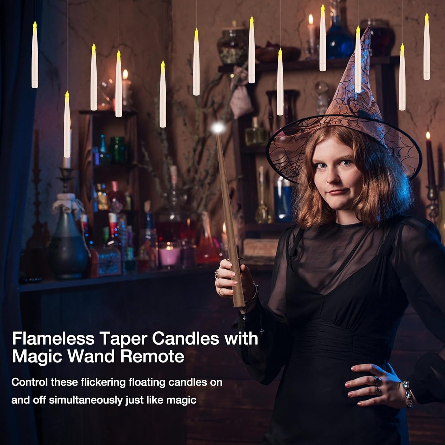 🎉Halloween New Products 🕯️Floating Candles with Wand