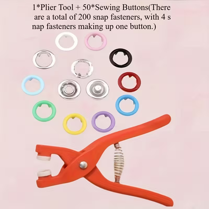 🥰201pcs Snap Fastener Kit ✨with Pliers & 50 Buttons