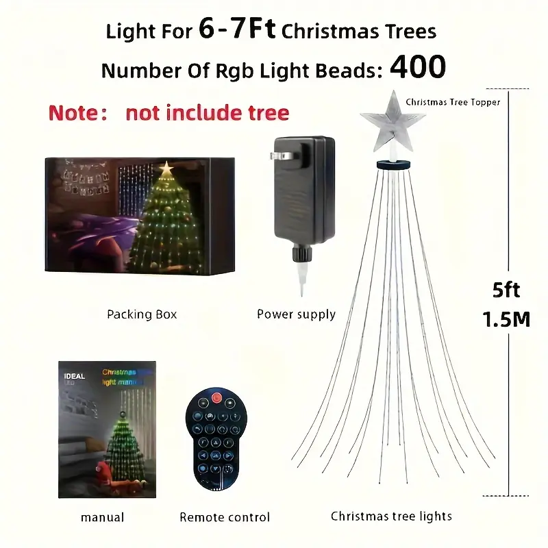 🔥Hot Sale 🎄Smart Christmas Tree Lights ✨With Remote and APP Control