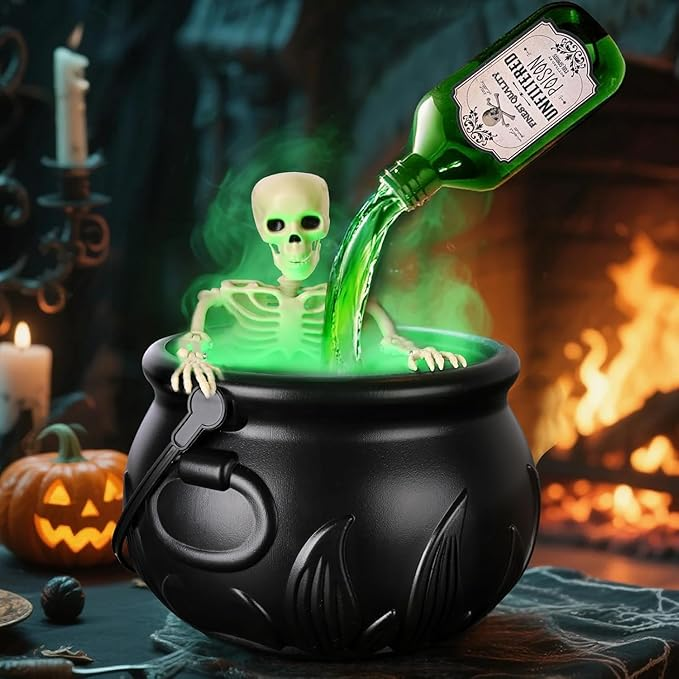 🎃Cauldron Halloween Decor 🎀with Magic Floating Potion Bottles