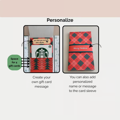 🎅✨Handmade Waterfall Christmas Gift Card Booklet♻️Free PDF Included!