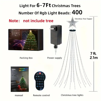 🔥Hot Sale 🎄Smart Christmas Tree Lights ✨With Remote and APP Control