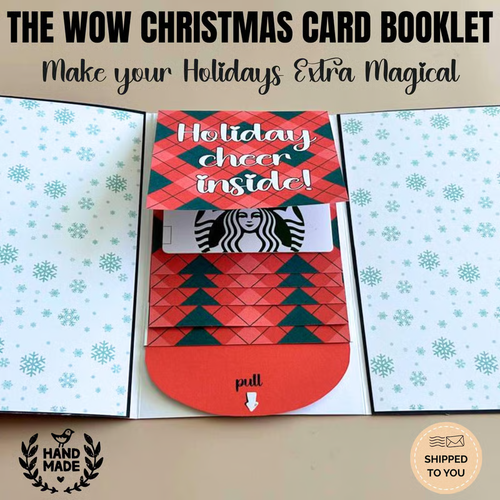🎅✨Handmade Waterfall Christmas Gift Card Booklet♻️Free PDF Included!