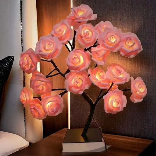 💖Gift for Halloween and Christmas 🌹LED Rose Artificial Tree Light