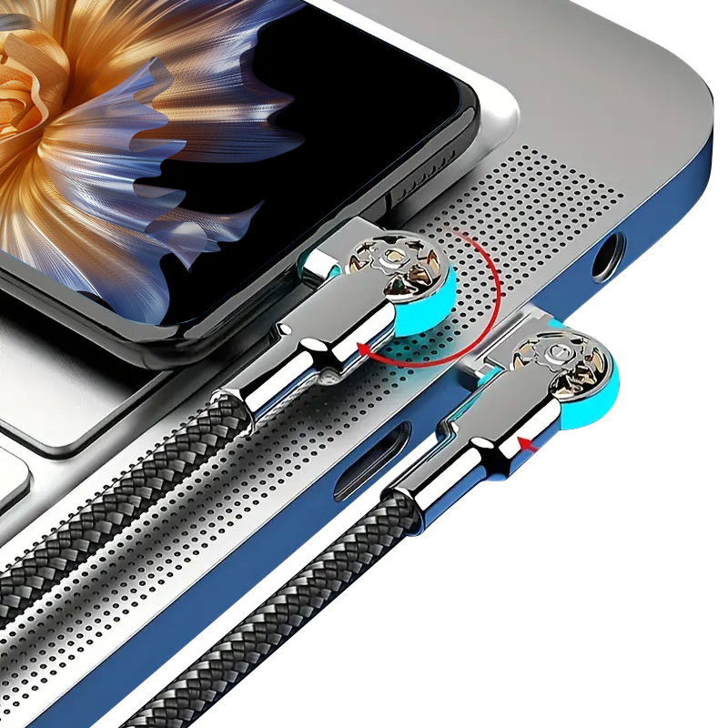 🔥Hot Sale 🔥Double elbow 180° rotating 3 in 1 charging cable