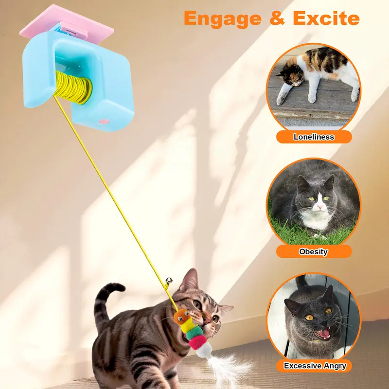 🐱Pet Stress Relief 🐱Rechargeable Interactive Hanging Door Cat Toy